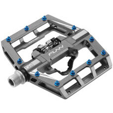 FUNN, PEDAL, MAMBA PEDAL - GRS (Grease Renew System), One Side Clip, AL6061 Extruded w/CNC, one sides CLIP, CrMo axle, DU bush/Sealed catridge bearing - Cr-Mo Axle w/Steel blue Pins, Anod. Gray