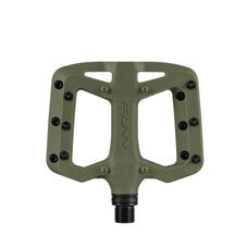 FUNN, PEDAL, Taipan S, Junior FLAT-Pedal, 95mm x 80mm, Glass Fiber, Round Head Pins, Olive Green