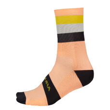 Endura, Bandwidth Streifensocken: Neon Peach - L-XL