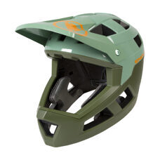 Endura, SingleTrack Full Face Helm: Olivgrün - M-L