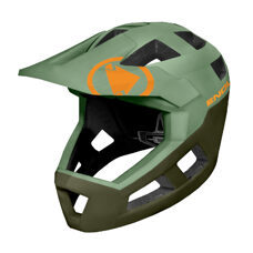 Endura, SingleTrack Full Face MiPS® Helm: Olivgrün - M-L